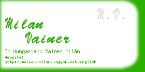 milan vainer business card
